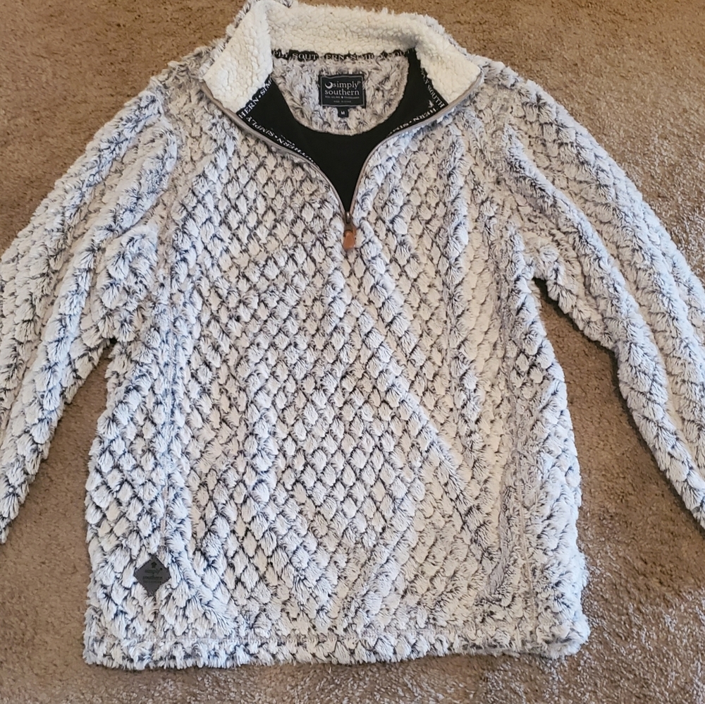 Simply southern long sleeve fuzzy top